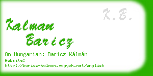 kalman baricz business card